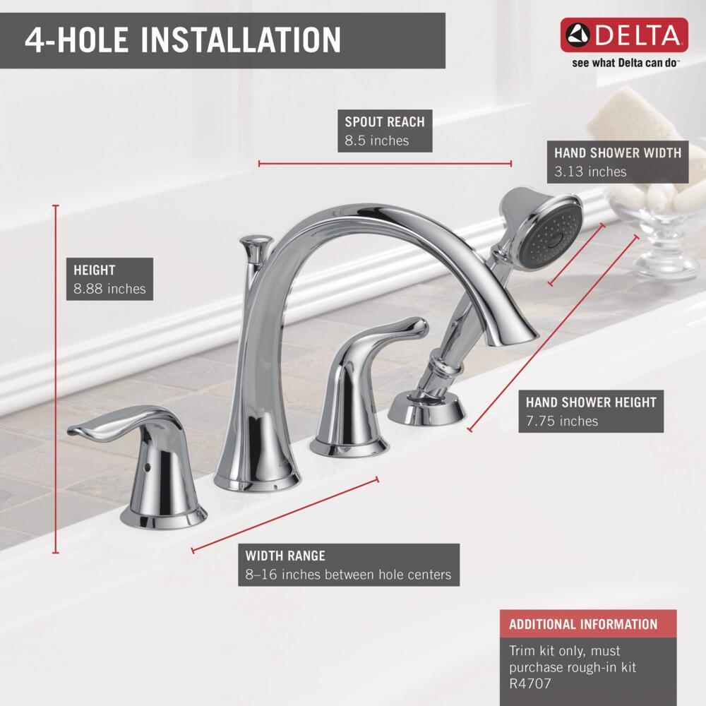 Delta Lahara Roman Tub w/ Hand Shower Trim Chrome-Certified Refurbished