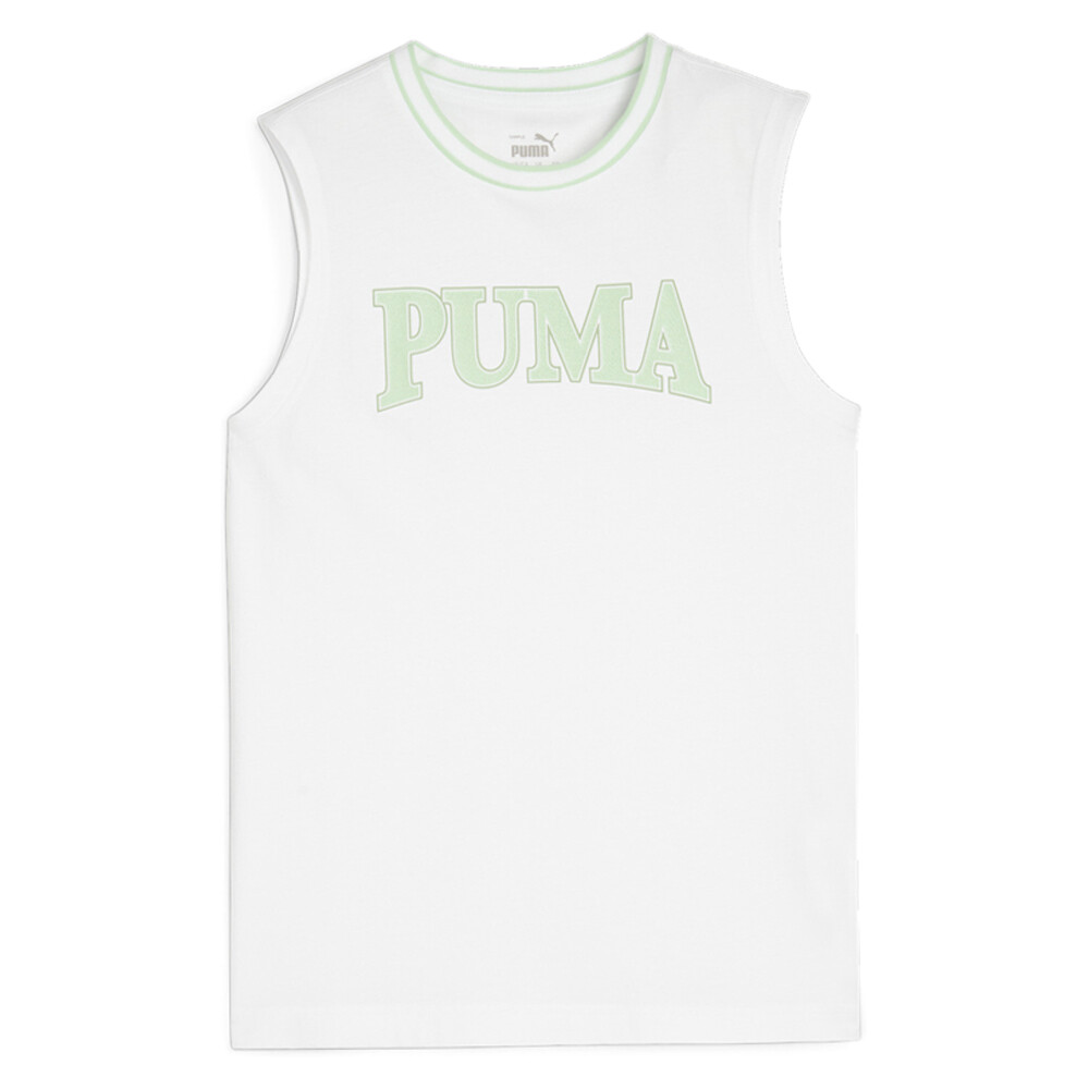 Летняя майка с круглым вырезом от Puma Squad для молодых девушек, белая, повседневная, спортивная 67926602