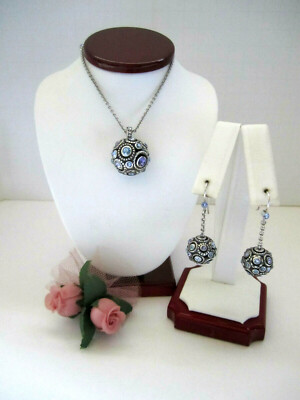 Brighton ''HALO SPHERE'' Long Necklace-Earring Set (MSR$146) NWT/Pouch