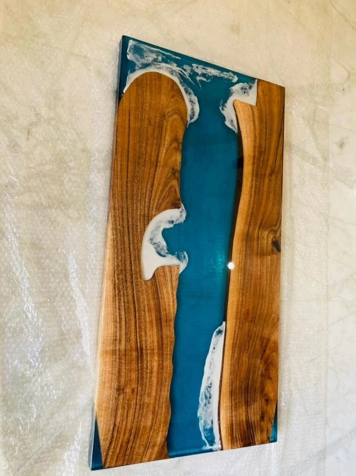 Epoxy Resin Dining Table top Acacia Wood Table top Ocean Table Home Decor - Image 3 of 4