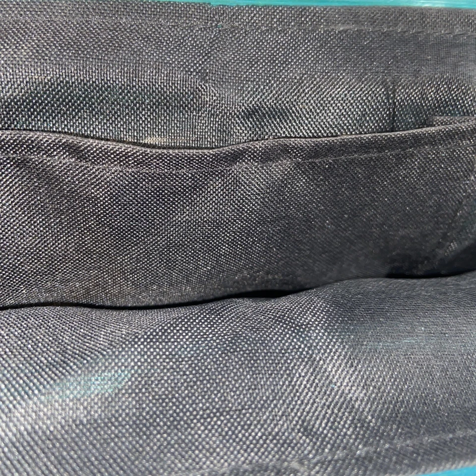 "Precioso sobre de bambú bolso sin asas verde azulado oscuro asas de madera forrado de lino 12""x6""" Foto 4 de 4