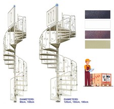 SPIRAL STAIRCASE mod."ASGAARD"- HOT DIP GALVANIZED and PAINTED - Modular Kit