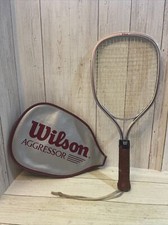 Wilson Aggressor Raquetball Racquet Genuine Leather w/Cover Made In USA Vintage