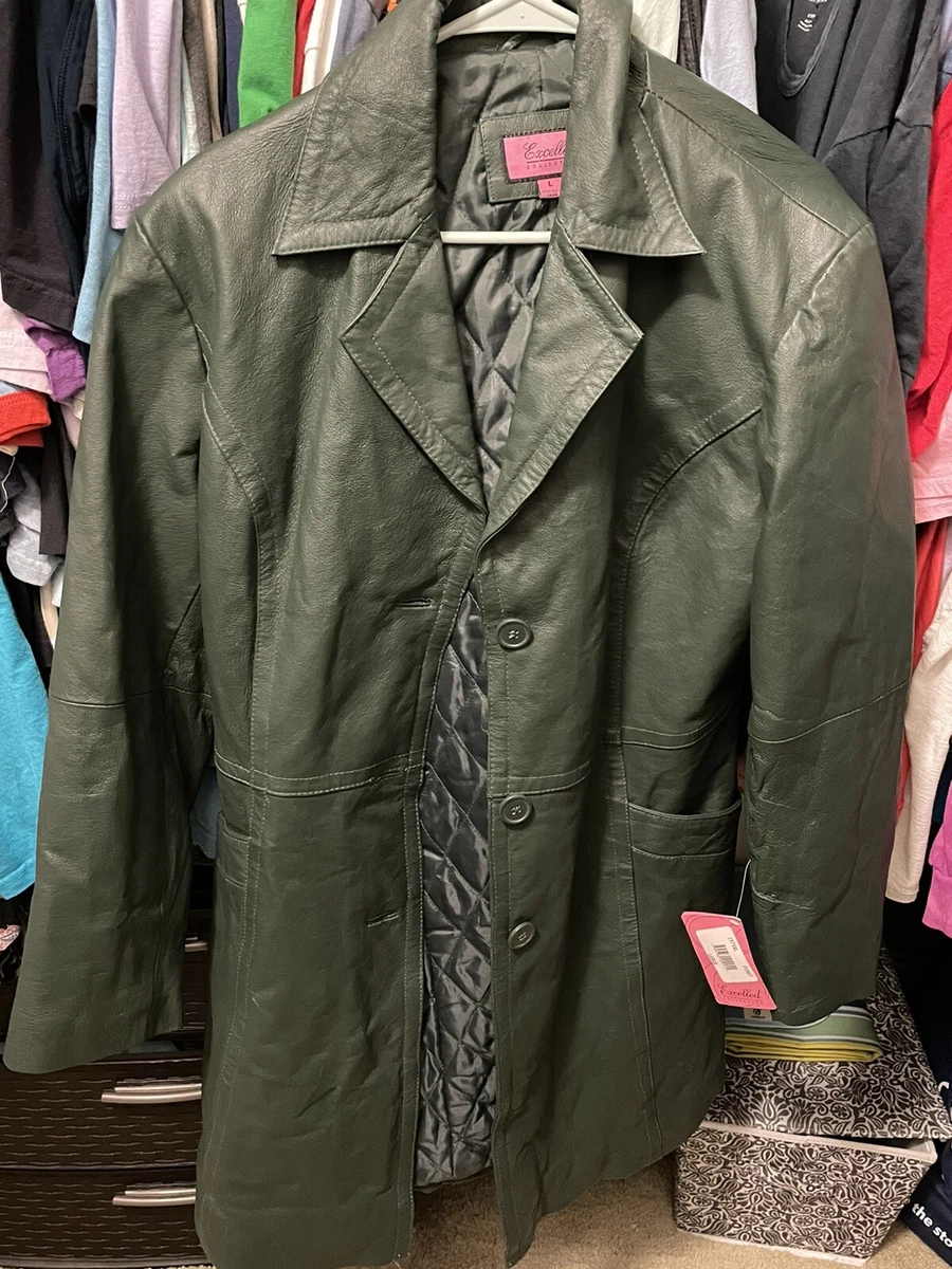 Leather 2025 jacket green