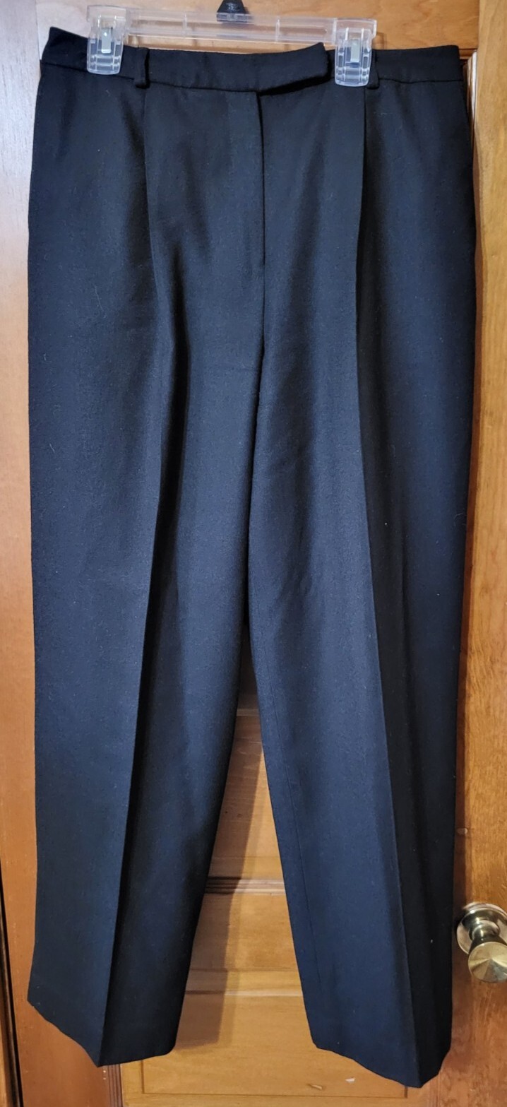 Talbots Solid Black Fully Lined Wool Dress Pants … - image 1