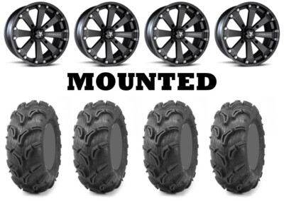 Kit 4 Maxxis Zilla Tires 28x9-14/28x11-14 on MSA M20 Kore Black Wheels FXT
