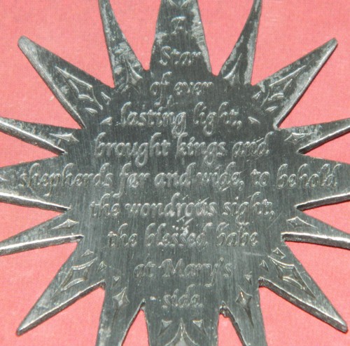 Raro Adorno de Estrella de Navidad de Peltre - especialmente para ti - gracias por todo lo que haces - Imagen 5 de 6