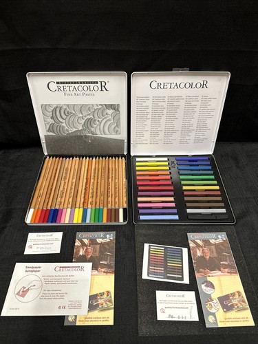 Cretacolor Fine Art Pastel Pencil 24 Set Artisit Chalk BF Hirm + Coloring Books - Picture 2 of 24