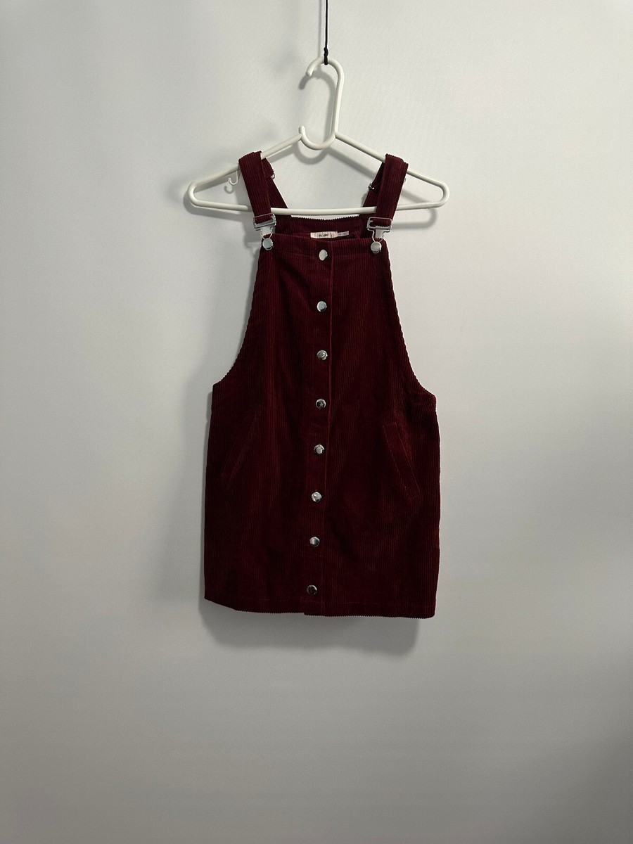 Francescas Mi Ami Corduroy Burgundy Overall Dress Sz S | eBay