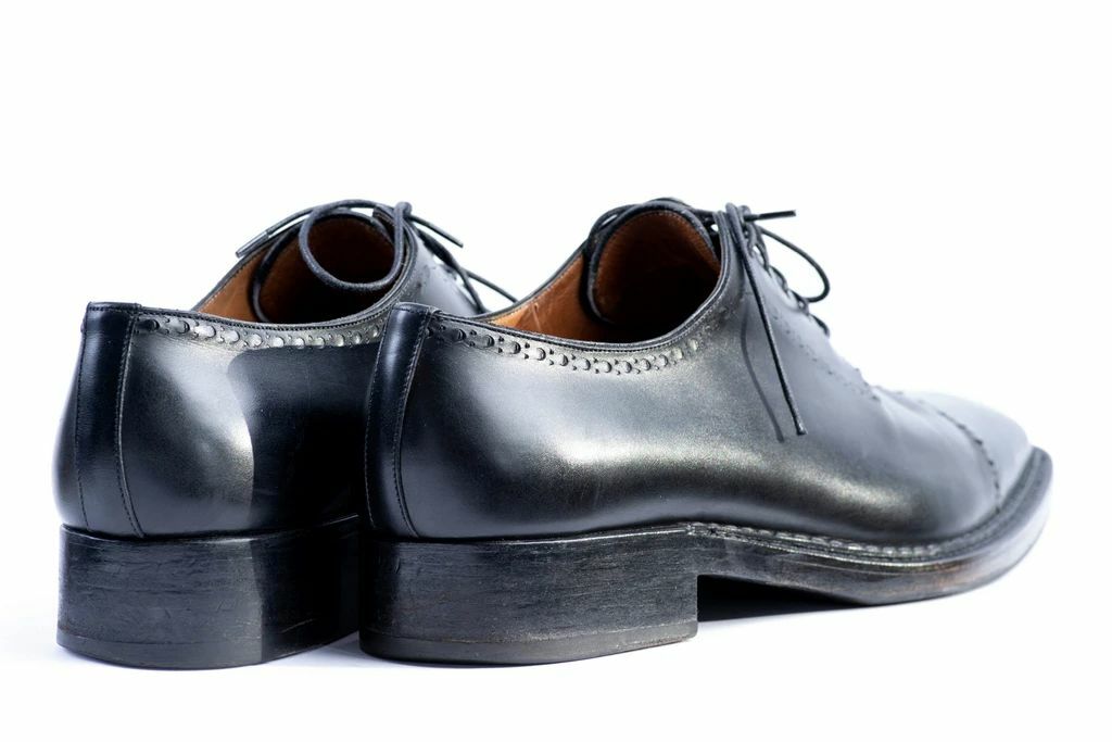 【美品】Santoni fatte a mano UK8.5 Santoni Fatte A Mano Men's Oxfords Dress Shoes Black 7 F