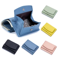Women Small Leather RFID Blocking Wallet Double-fold Coin Wallet Clutch Mini Bag