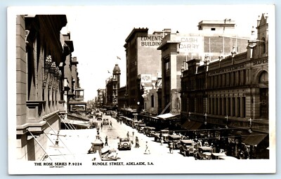 POSTKARTE RUNDLE STREET EDMENTS ADELAIDE SOUTH AUSTRALIA ROSE SERIE P 9224 RPPC