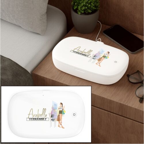 Personalized Wireless Phone Charging Pad & UV Sanitizer | 2 n 1 Customized Gift - Picture 1 of 8