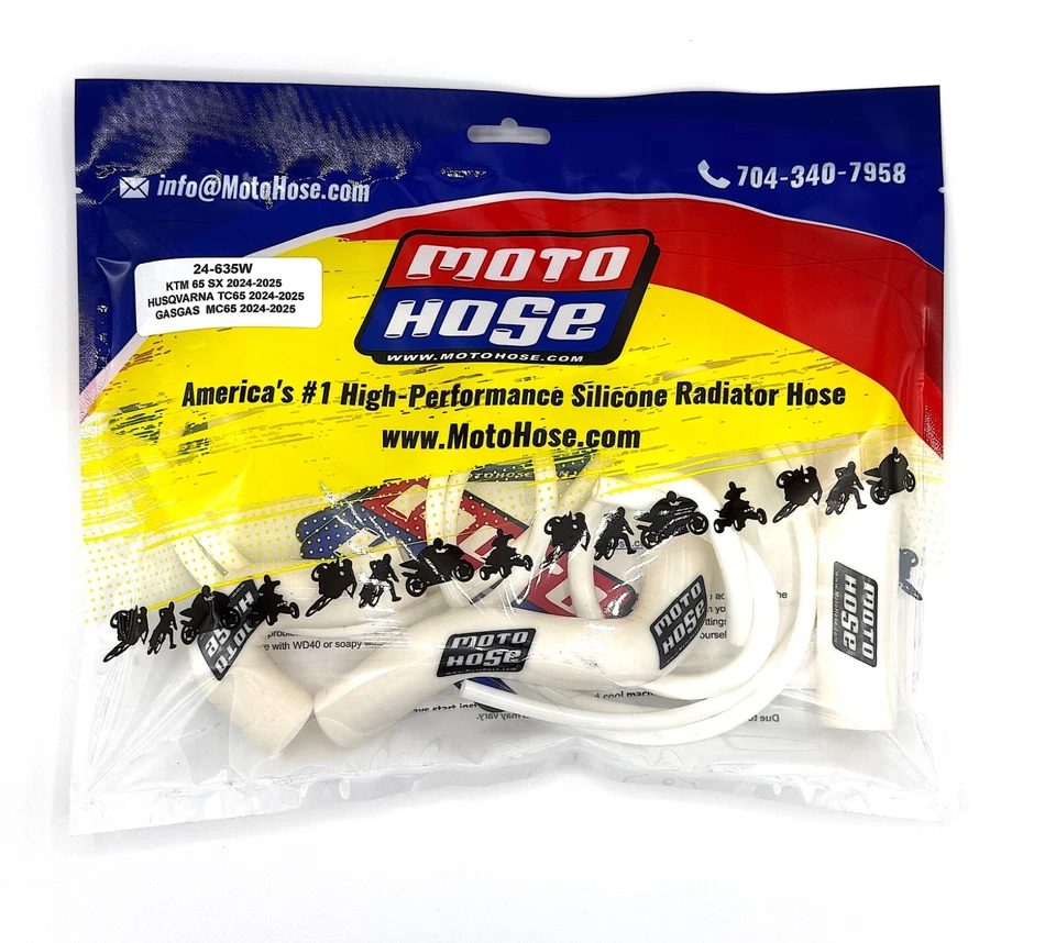 Manguera radiador KTM 50SX HUSQVARNA TC65 GAS MC65 2024-2025 Sil 24-635W blanco Foto 3 de 4