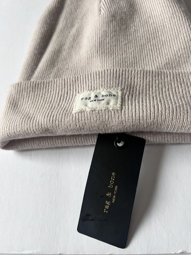 RAG AND BONE ADDISON RIB KNIT BEANIE IN TURTLEDOVE OS UNISEX NWT - Picture 2 of 15