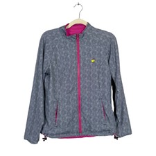 Magnolia Lane Tech Reversible Jacket Size M Windbreaker Full Zip Pink Black Whit
