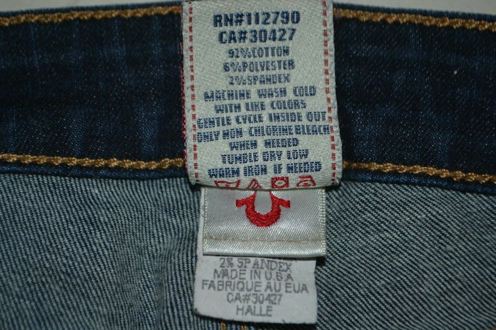 True Religion Women's Halle Skinny No Pocket Flaps Blue Denim Jeans Sz 31x29 thumbnail 10