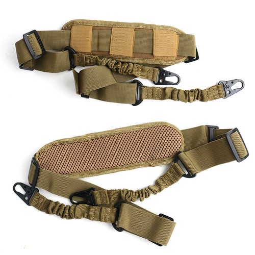 Tactical Two Point Quick Release Rifle Gun Sling Strap Bungee with Shoulder Pad - Picture 9 of 12