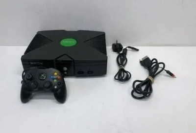 Microsoft Xbox Black Home Console with Controller, Cables, Internet Browsing