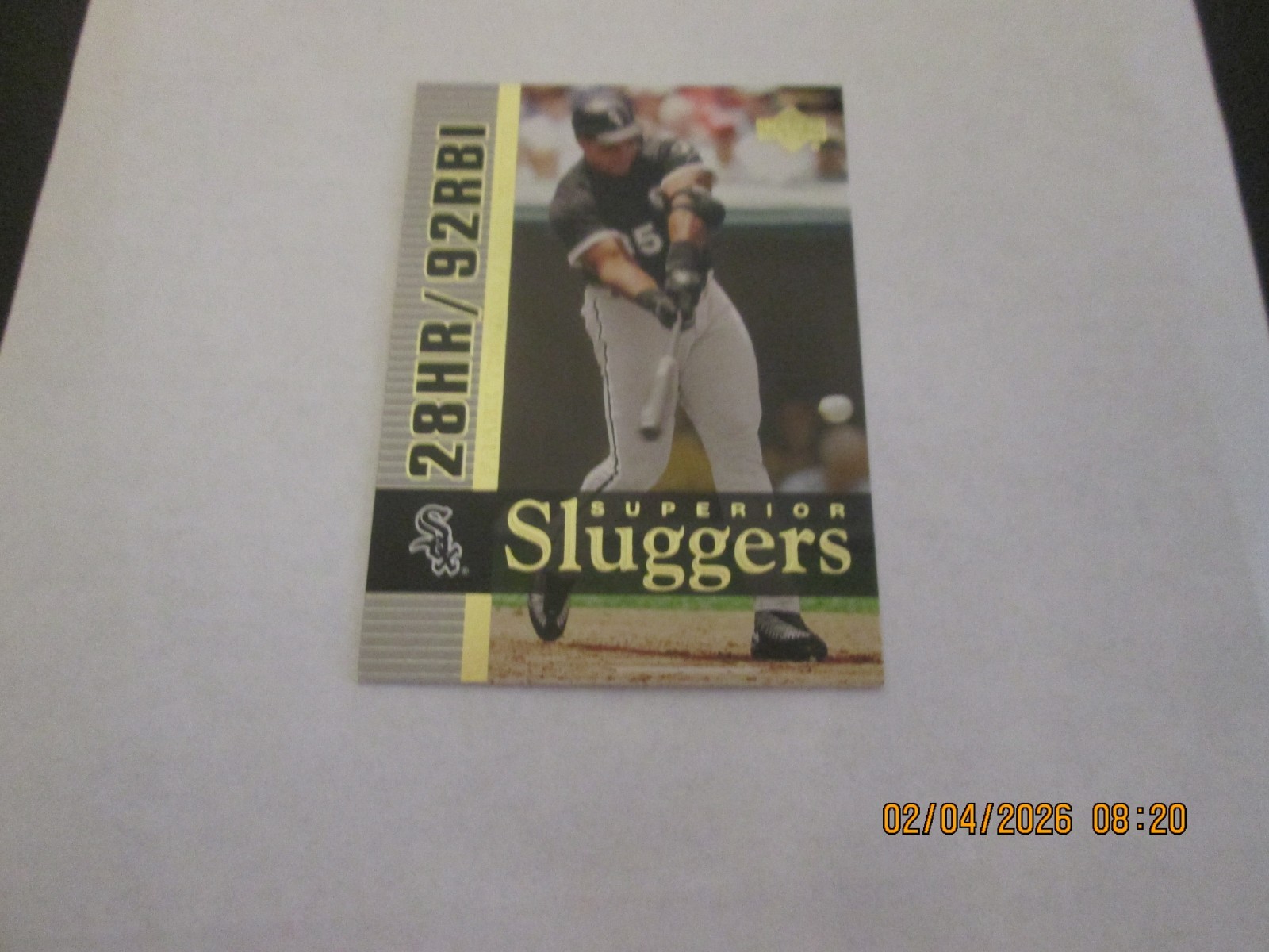 FRANK THOMAS 2003 UPPER DECK SUPERIOR SLUGGERS 28HR/92 RBI CARD #S17