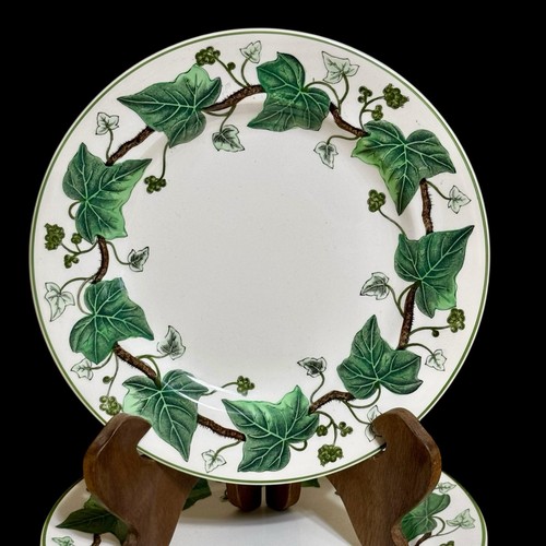 Set of 4 Wedgwood, Etruria & Barlaston Napoleon Ivy 8 3/8" Salad Plates 1.5" Rim - Picture 3 of 9