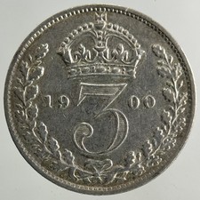 1900 Victoria Threepence Silver Coin | Very High Grade