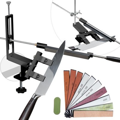 Knife Sharpening Kit, 360° Flip Dual Clamp, Quick C-Clamp Fix Angled Knife Sh...