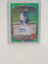 2025 Bowman Chrome Yovanny Rodriguez BMA-YRO Green Mojo Refractor Auto /99 Mets 