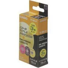Image of Casio TR-18BK-3P Ink Ribbon Disc Title Printer Pack of 3 Black Red Green Silver