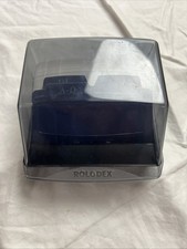 Rolodex Covered Card File Black Clear Lid A-Z Dividers Blank Cards Rubbermaid