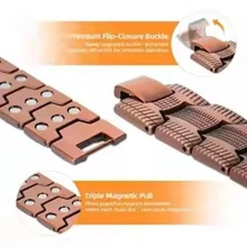 Men's Copper Magnetic Bracelet with 3X Strength Magnets, Adjustable Link Band