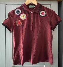 Fred Perry Northern Soul Twisted Wheel Burgundy Patched Polo Vintage Rare Sz 10