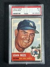 1953 Topps #77 John Johnny Mize HOF New York Yankees PSA 3 VG
