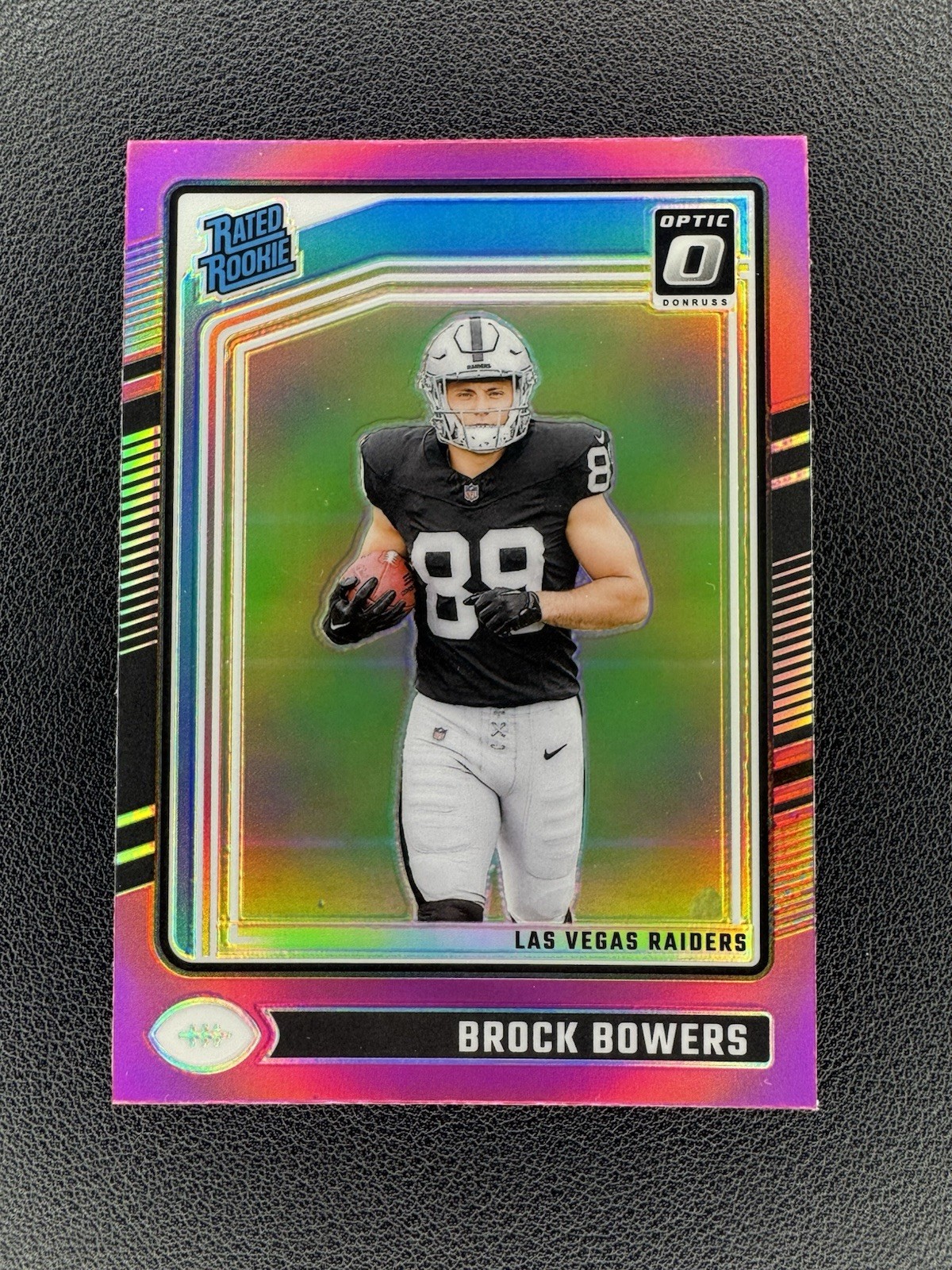 2024 Panini Donruss Optic - Rated Rookie Brock Bowers #215 Pink Prizm (RC)