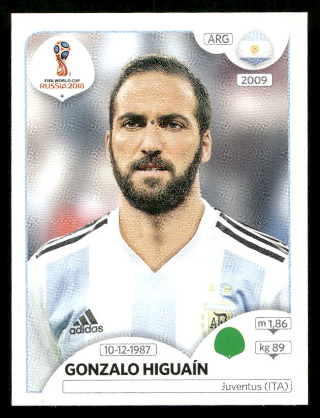 2018 Panini World Cup Russia Stickers #291 Gonzalo Higuaín