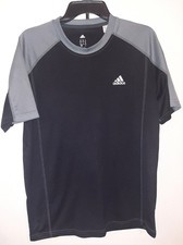 adidas Men s MED Black/Gray Color Crew Neck Short Sleeve Logo T-Shirt--NWOT