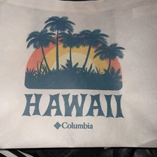 Columbia Hawaii Reusable Bag Tote Recycled Material Rainbow Palms Beach New