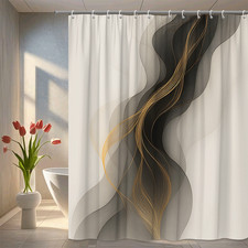 Stylish Black and Gold Shower Curtain for Modern Bathrooms