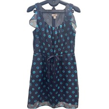 Ann Taylor Loft Delicate Flutter Sleeve Polka Dot Dress