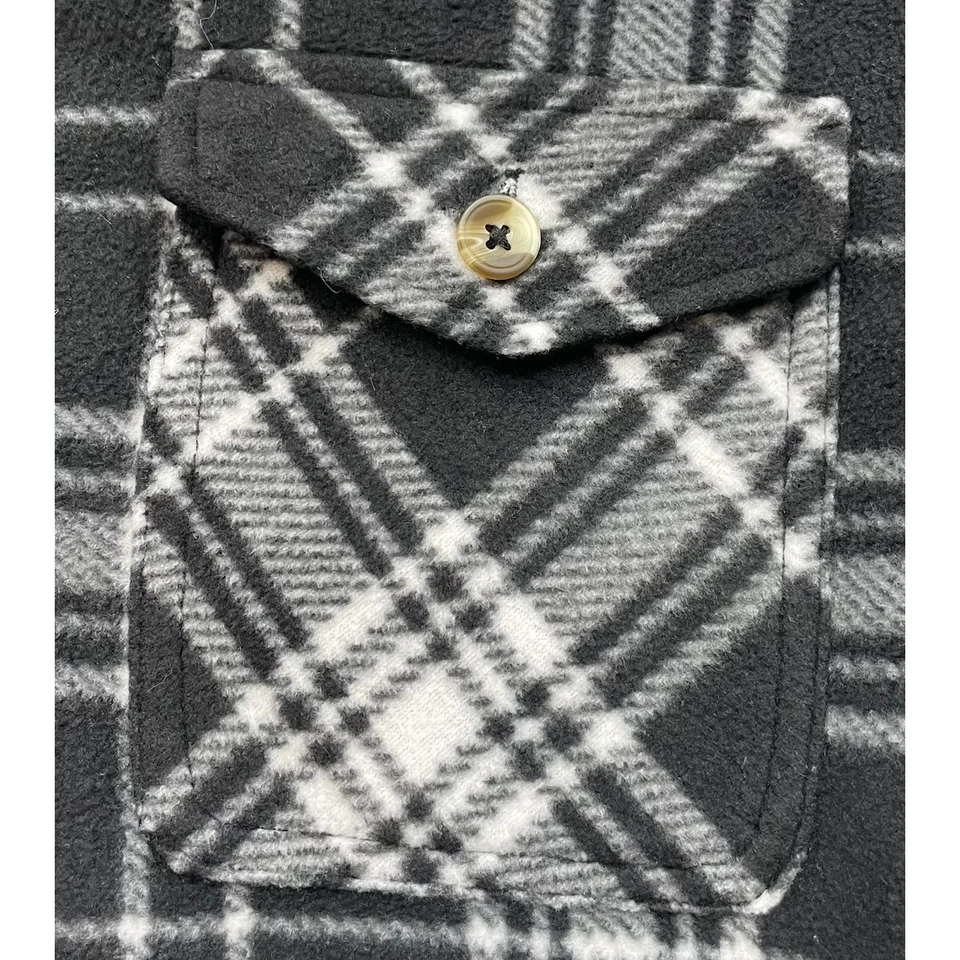 Chaqueta mediana a cuadros Sage Collective negra gris forrada de sherpa para mujer Foto 2 de 4