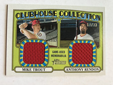 2021 Topps Heritage Clubhouse Collection Dual Relic Mike Trout / Anthony Rendon