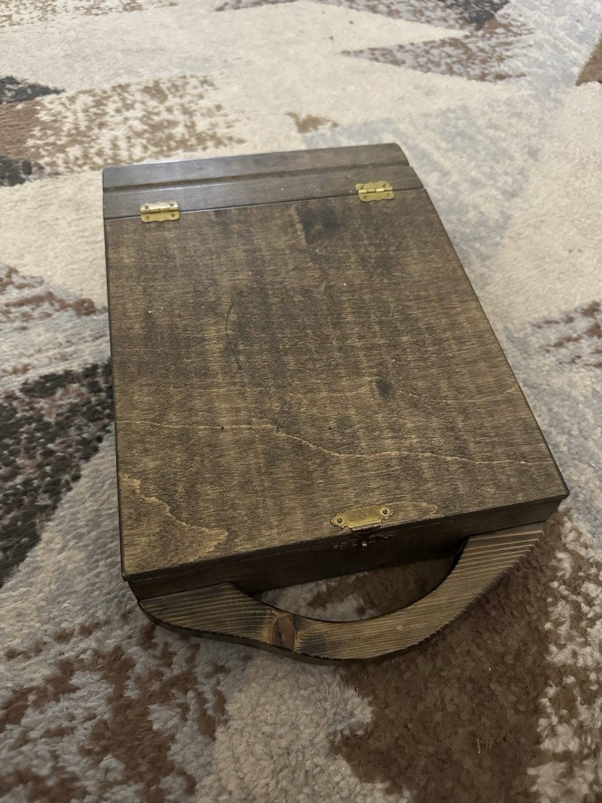 Vintage Wooden Artist Paint Box Portable Carrying Case for Trinkets and Knick Knacks