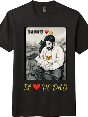 Super Papa New Dad Holding Infant Best Dad Ever Father s Day Casual T-Shirt