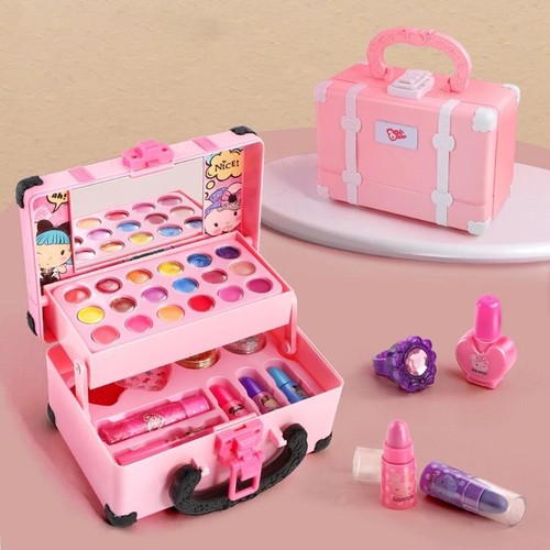 Children Makeup Cosmetics Pretend Playing Box Princess Make Up Girl Toy Play Set - Picture 5 of 12
