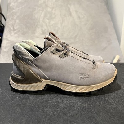 ECCO Exohike GTX Shoes Womens 10 Gray Leather Hiking Sneakers Waterproof