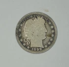 1899 Barber Quarter Dollar 90% Silver US 25c Coin