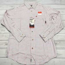 Ariat FR Shirt Mens White Red Blu Plaid Flame Resistant Work Pocket CAT 2 NWT