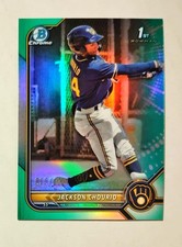 Jackson Chourio 2022 1st Bowman Chrome AQUA REFRACTOR 016/125 #BCP-79 Brewers W6