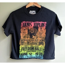 JANIS JOPLIN Rainbow Graphic Band T-shirt 1970 Concert Tee Festival Grunge Small