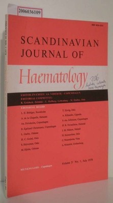 Scandinavian Journal of Haematology Volume 21 - No. 1 - July 1978 Aage Videback 